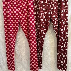 Serra Red and Burgundy Kids Leggings Set